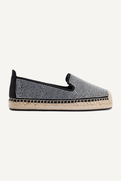 MALLY RHINESTONE ESPADRILLE Black/Clear | DKNY