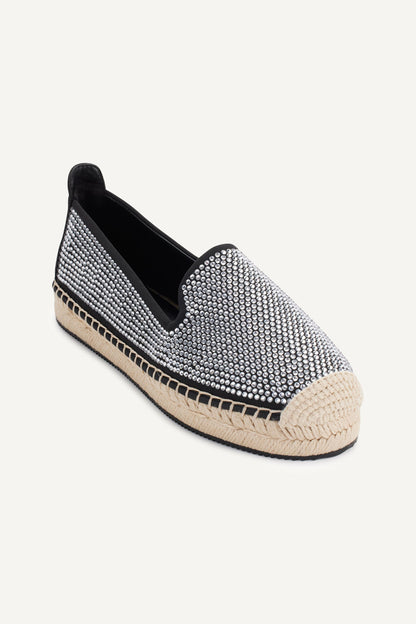 MALLY RHINESTONE ESPADRILLE Black/Clear | DKNY