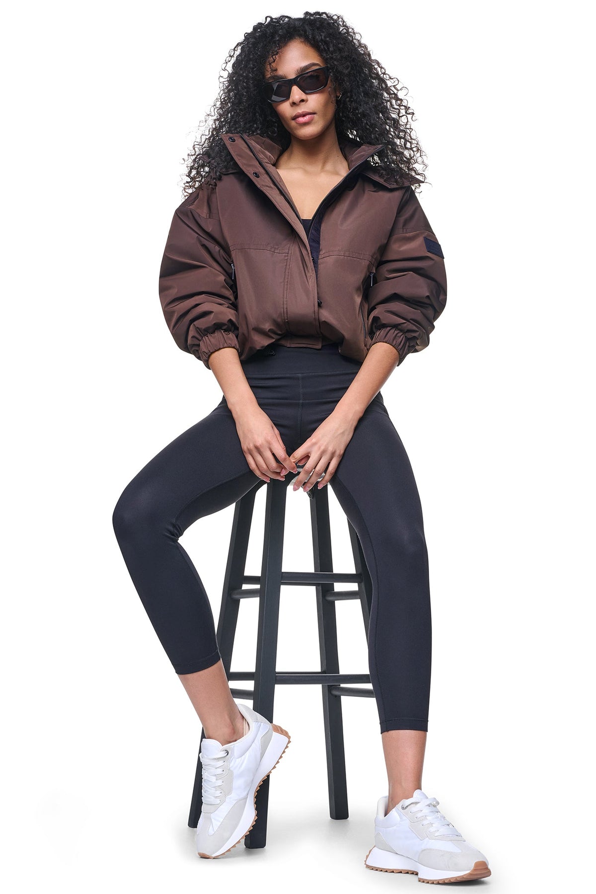 OVERSIZED LOGO HOODED JACKET Espresso/Mesa Rose | DKNY