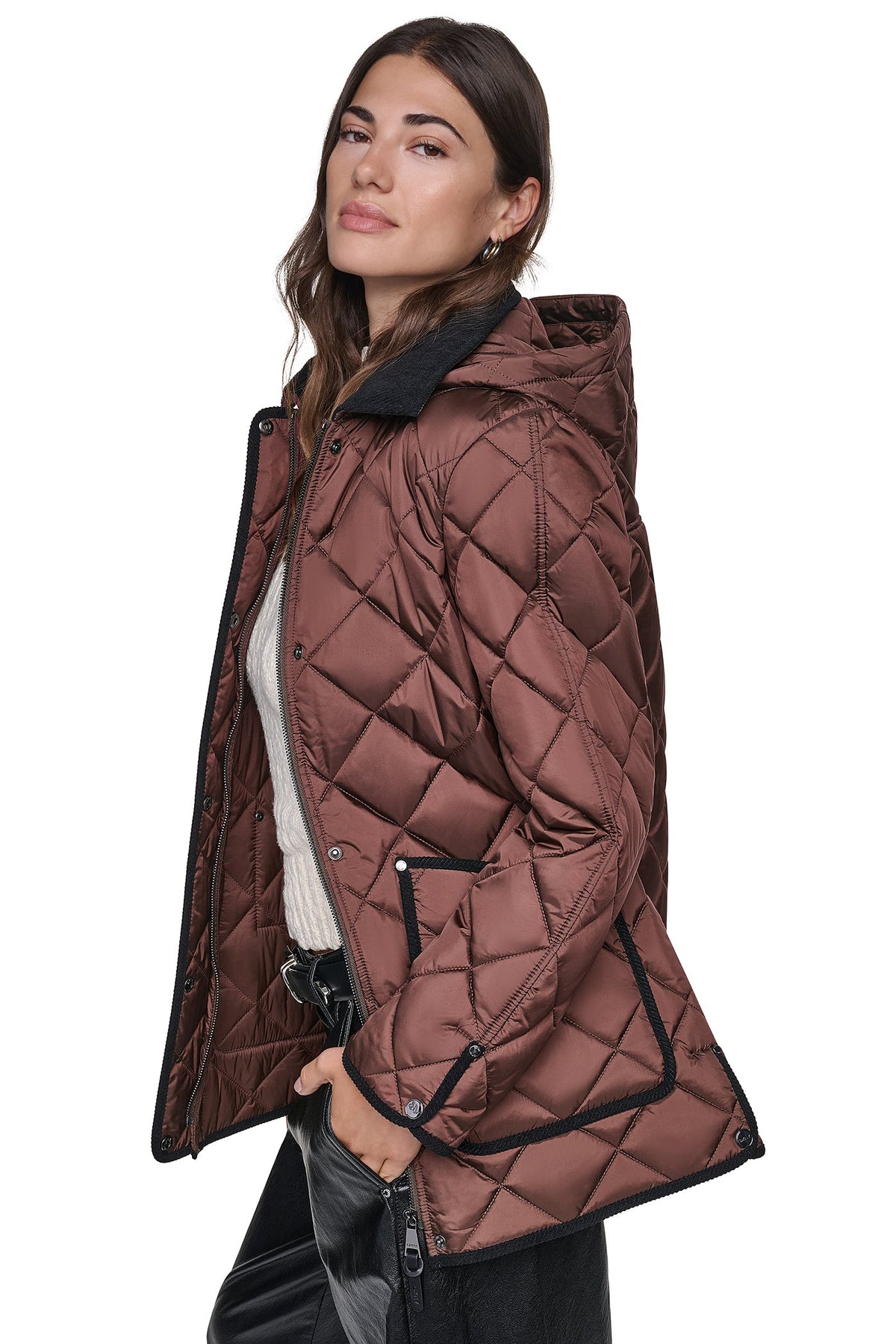QUILTED BARN JACKET Black | DKNY