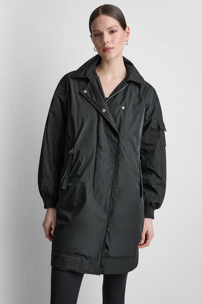 LONG JACKET WITH REMOVABLE HOOD Black | DKNY