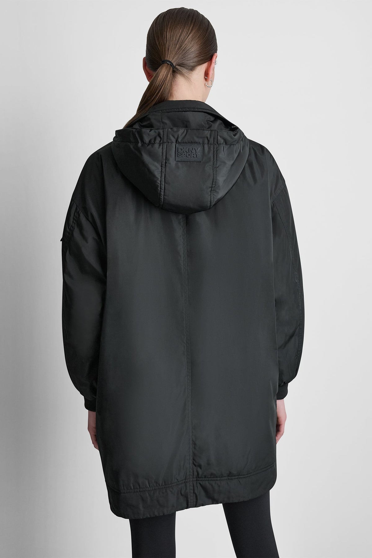 LONG JACKET WITH REMOVABLE HOOD Black | DKNY