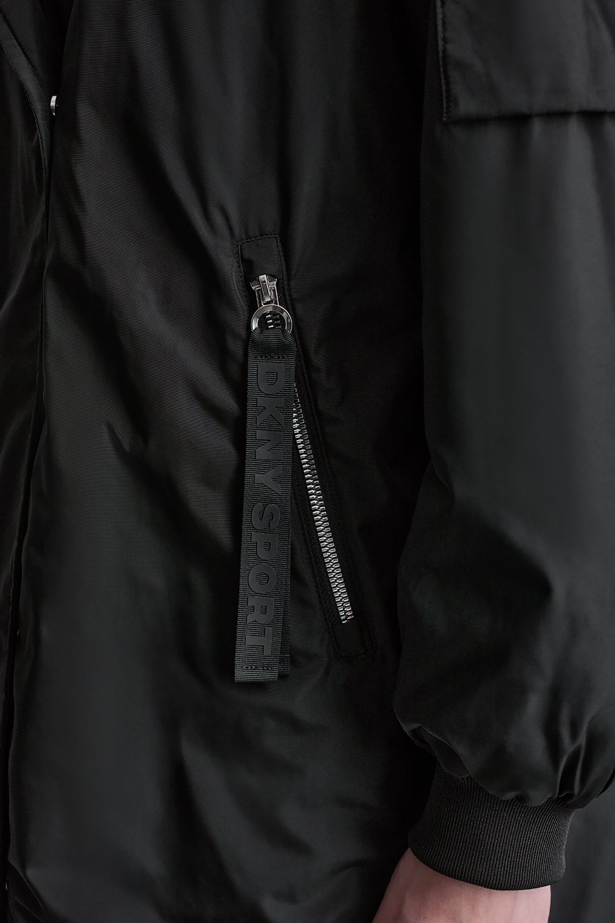 LONG JACKET WITH REMOVABLE HOOD Black | DKNY