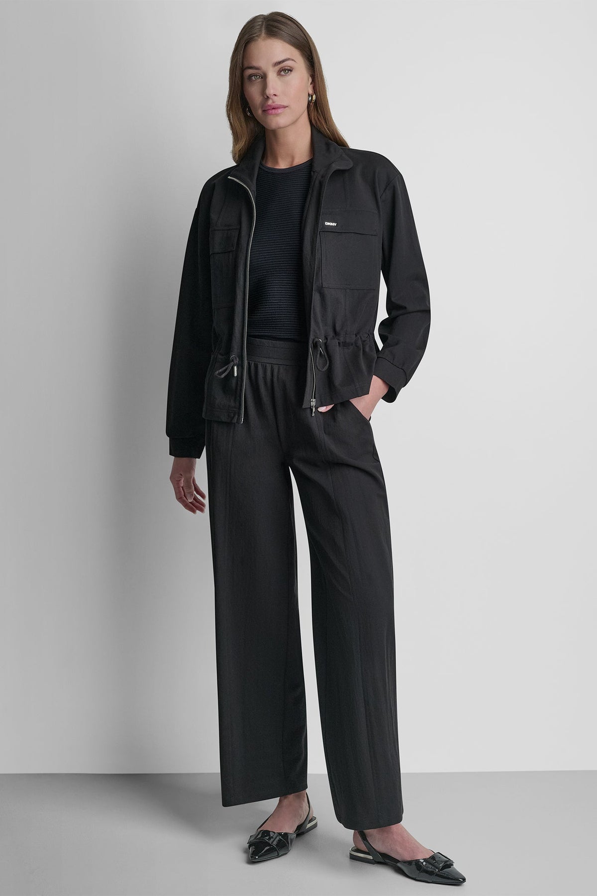 PIQUÉ TECH JACKET Black | DKNY