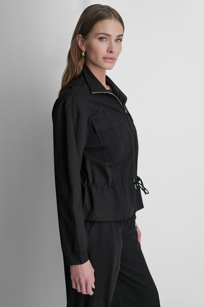 PIQUÉ TECH JACKET Black | DKNY