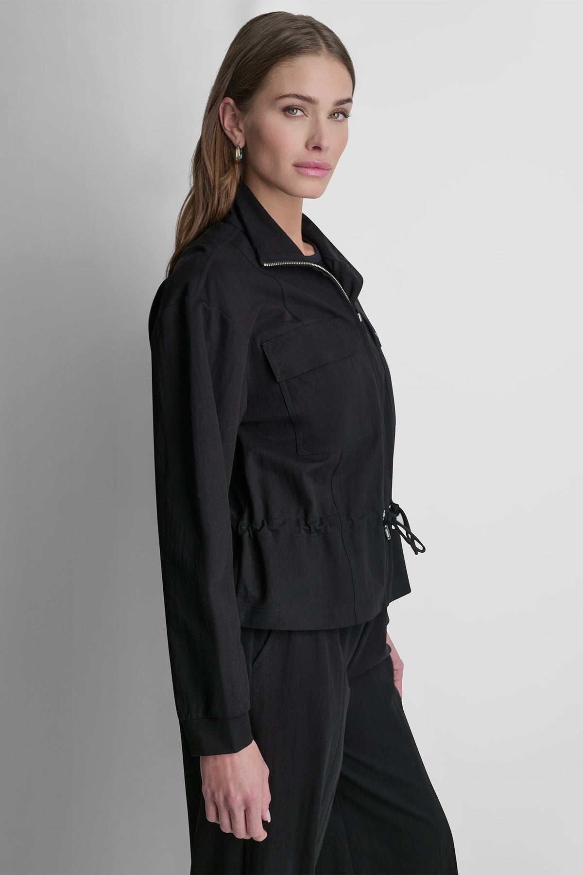 PIQUÉ TECH JACKET Black | DKNY