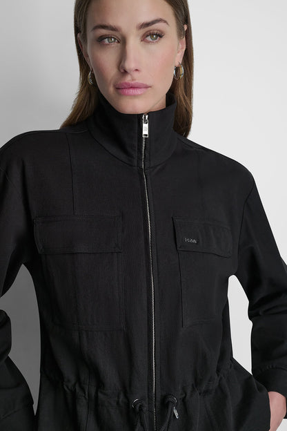 PIQUÉ TECH JACKET Black | DKNY