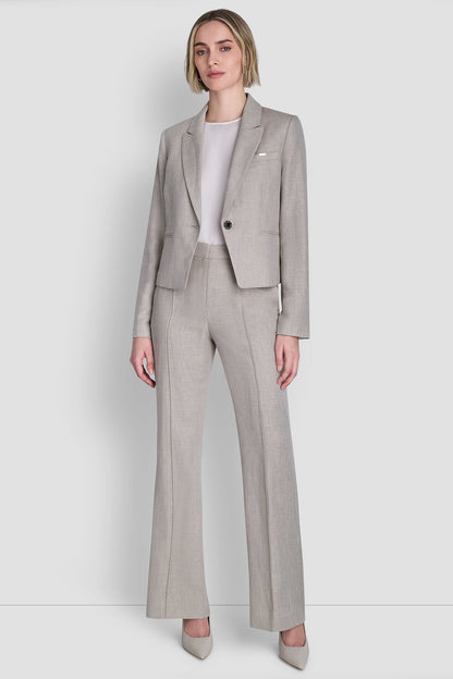CROPPED SINGLE BUTTON BLAZER Pebble/White | DKNY