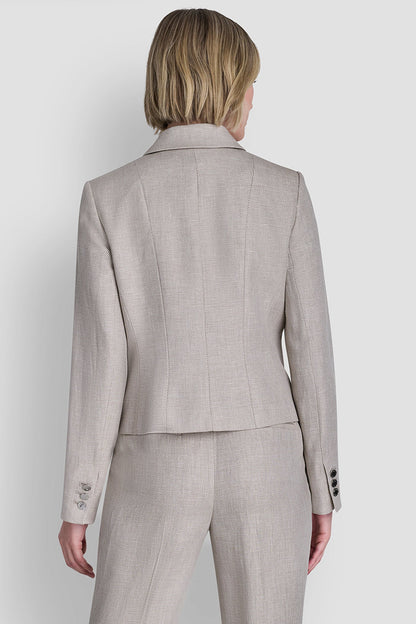 CROPPED SINGLE BUTTON BLAZER Pebble/White | DKNY