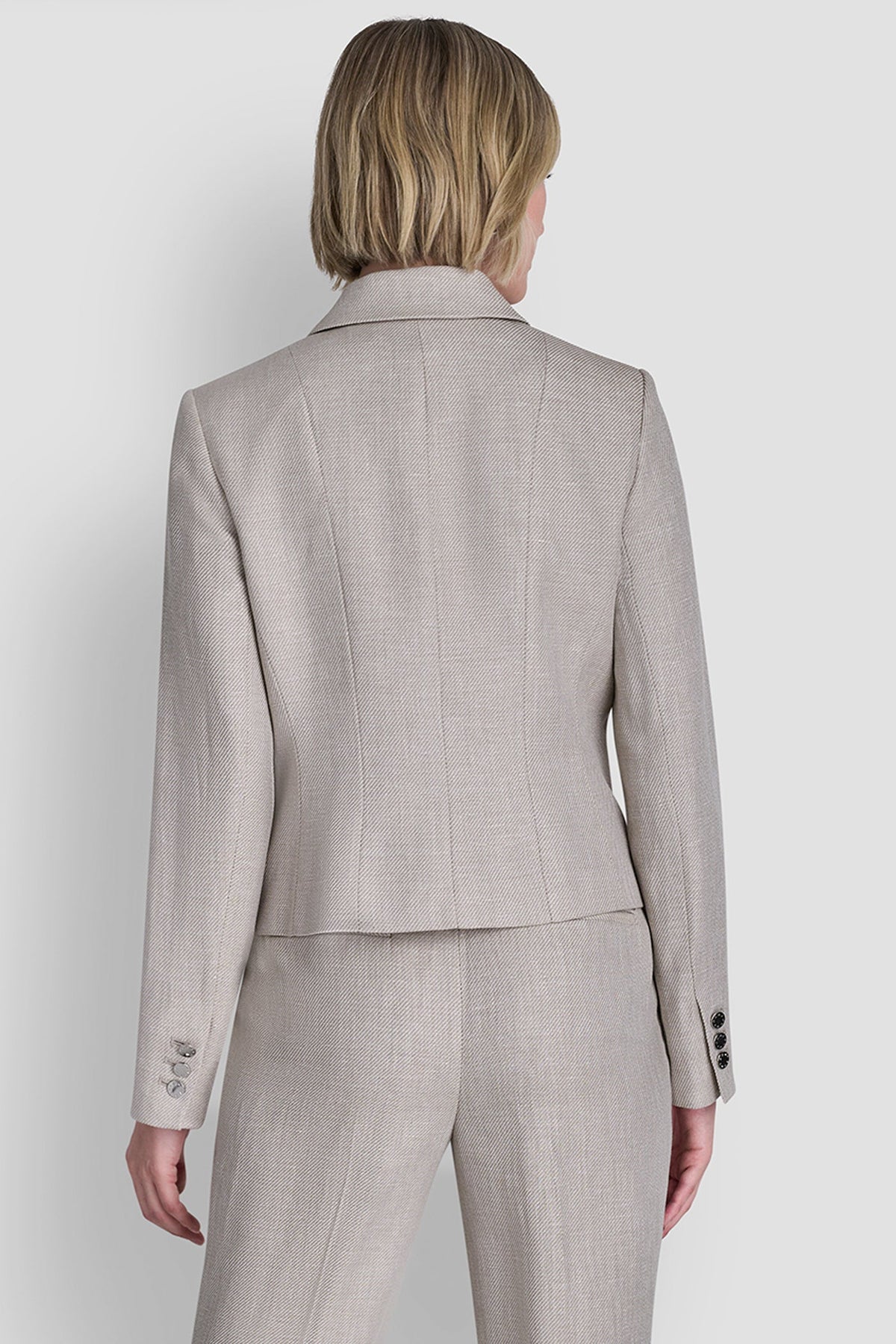 CROPPED SINGLE BUTTON BLAZER Pebble/White | DKNY