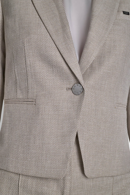 CROPPED SINGLE BUTTON BLAZER Pebble/White | DKNY