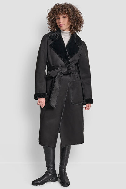 BELTED FAUX SHERLING Black | DKNY