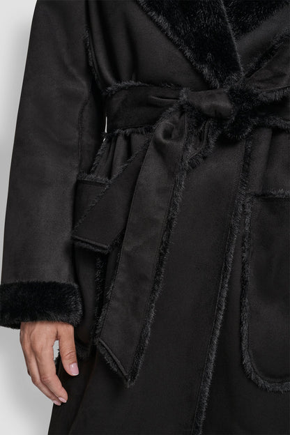 BELTED FAUX SHERLING Black | DKNY