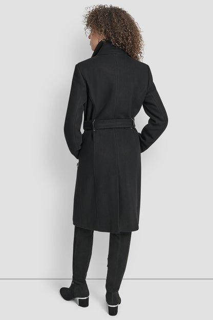 WOOL WRAP JACKET WITH INSERT Black | DKNY