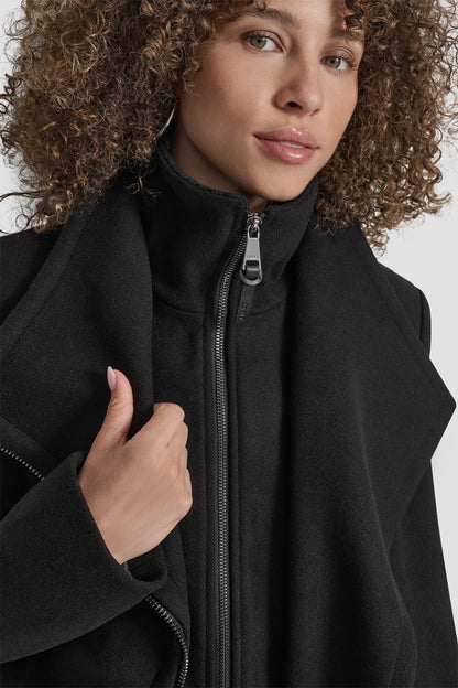 WOOL WRAP JACKET WITH INSERT Black | DKNY