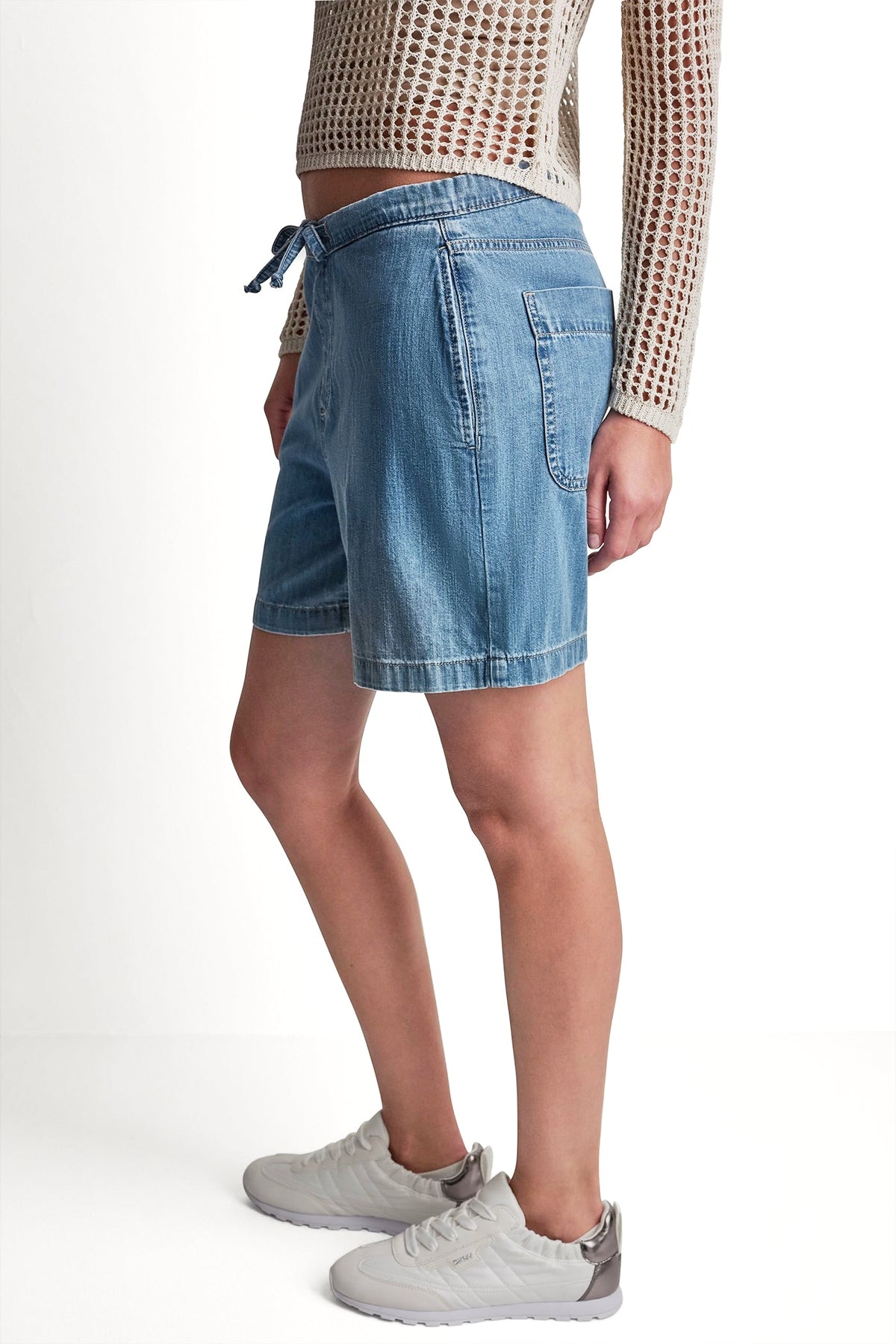 MID-RISE RELAXED DENIM SHORT WITH DRAWCORD Paladino | DKNY