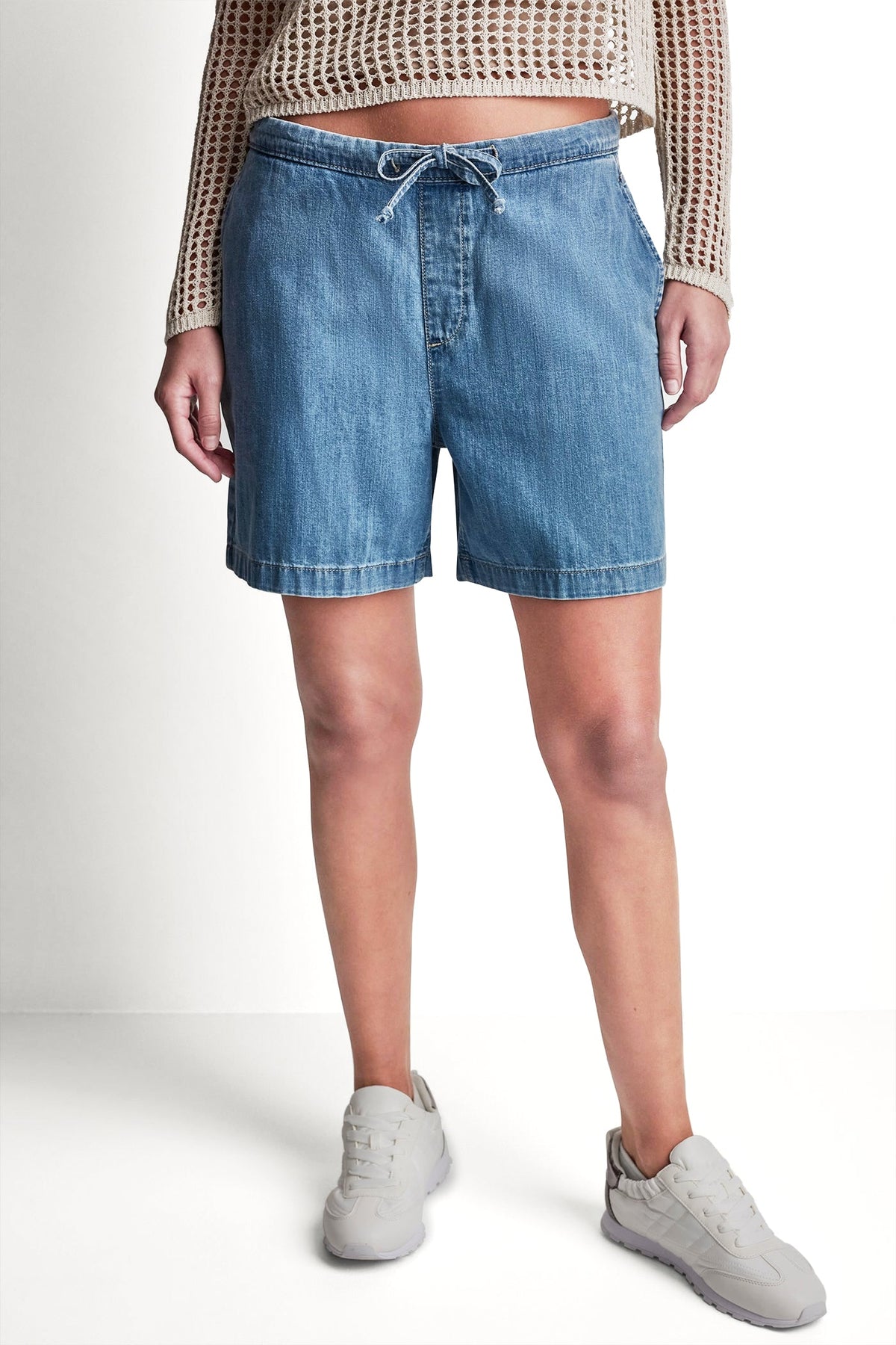MID-RISE RELAXED DENIM SHORT WITH DRAWCORD Paladino | DKNY