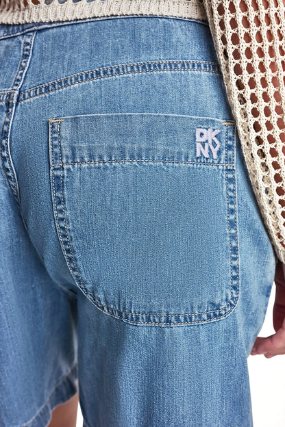 MID-RISE RELAXED DENIM SHORT WITH DRAWCORD Paladino | DKNY