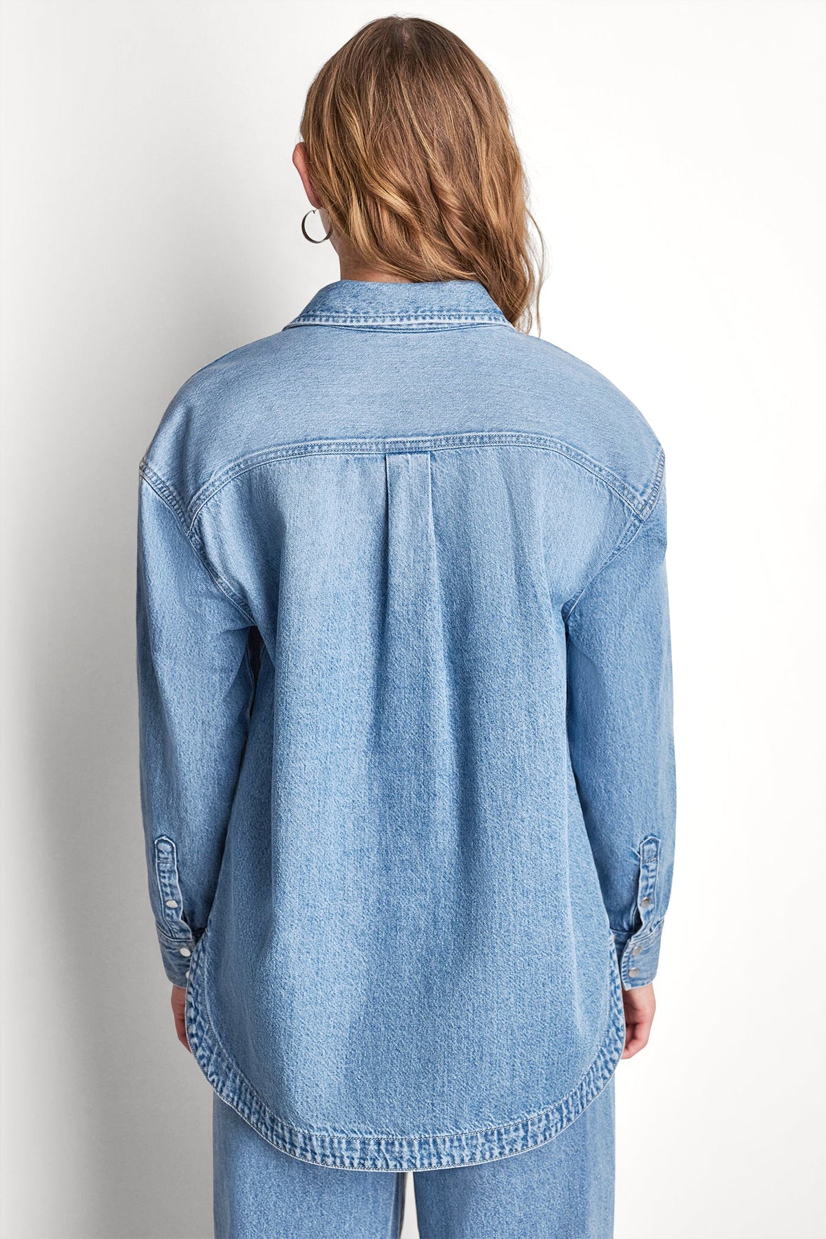 DENIM SHIRT WITH LOGO CUTOUT Eden | DKNY