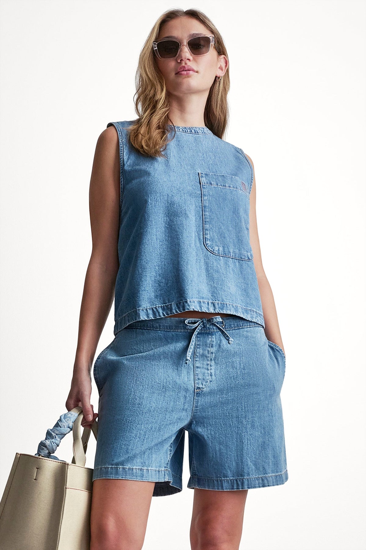 SLEEVELESS DENIM TOP Paladino | DKNY