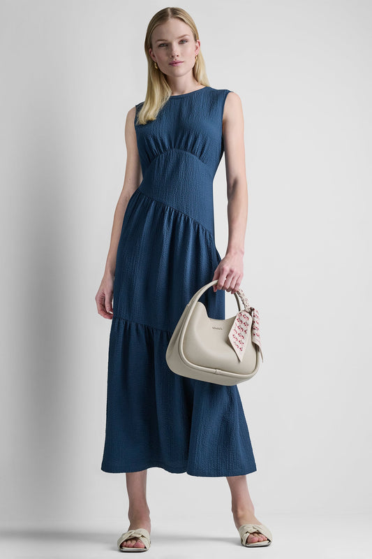SLEEVELESS MAXI A-LINE DRESS Indigo | DKNY