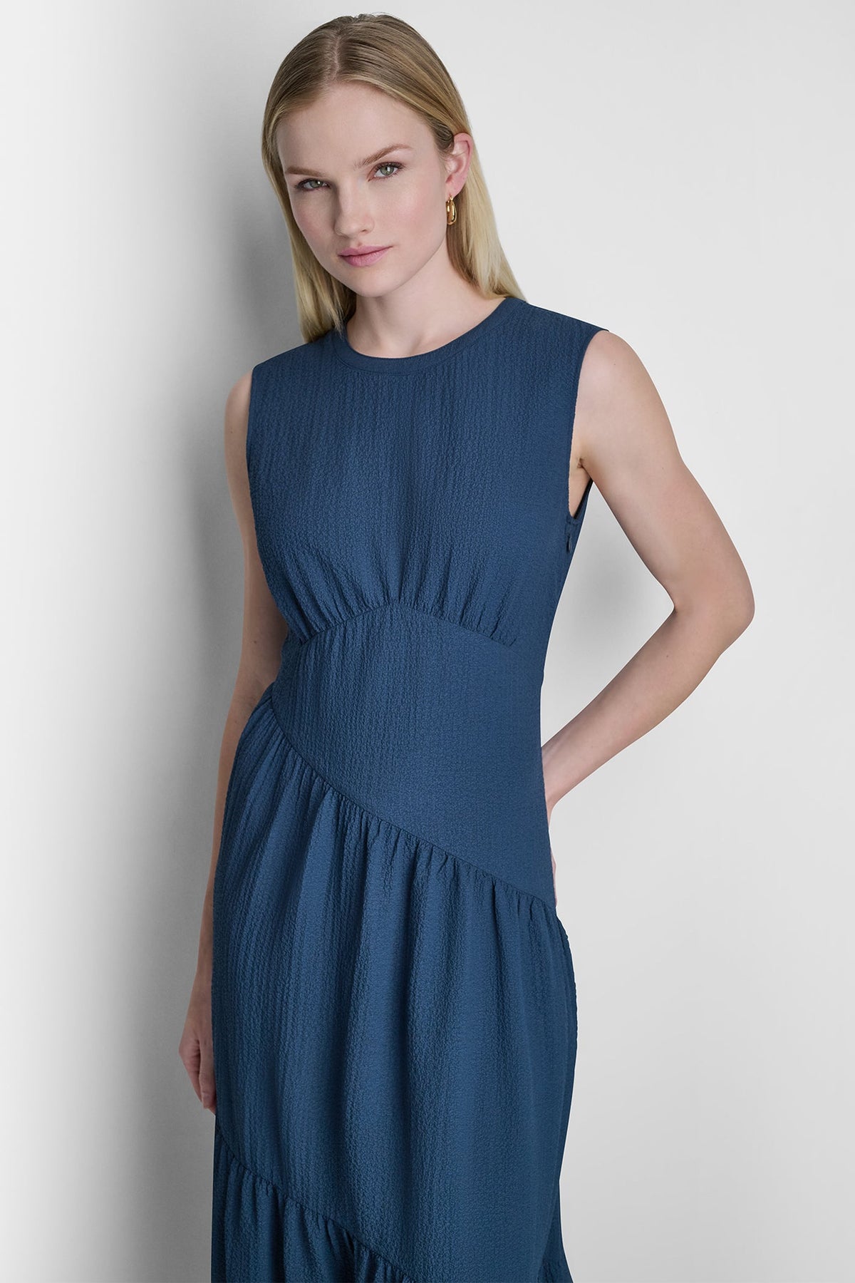 SLEEVELESS MAXI A-LINE DRESS Indigo | DKNY