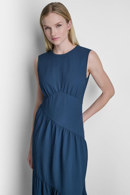 SLEEVELESS MAXI A-LINE DRESS Indigo | DKNY