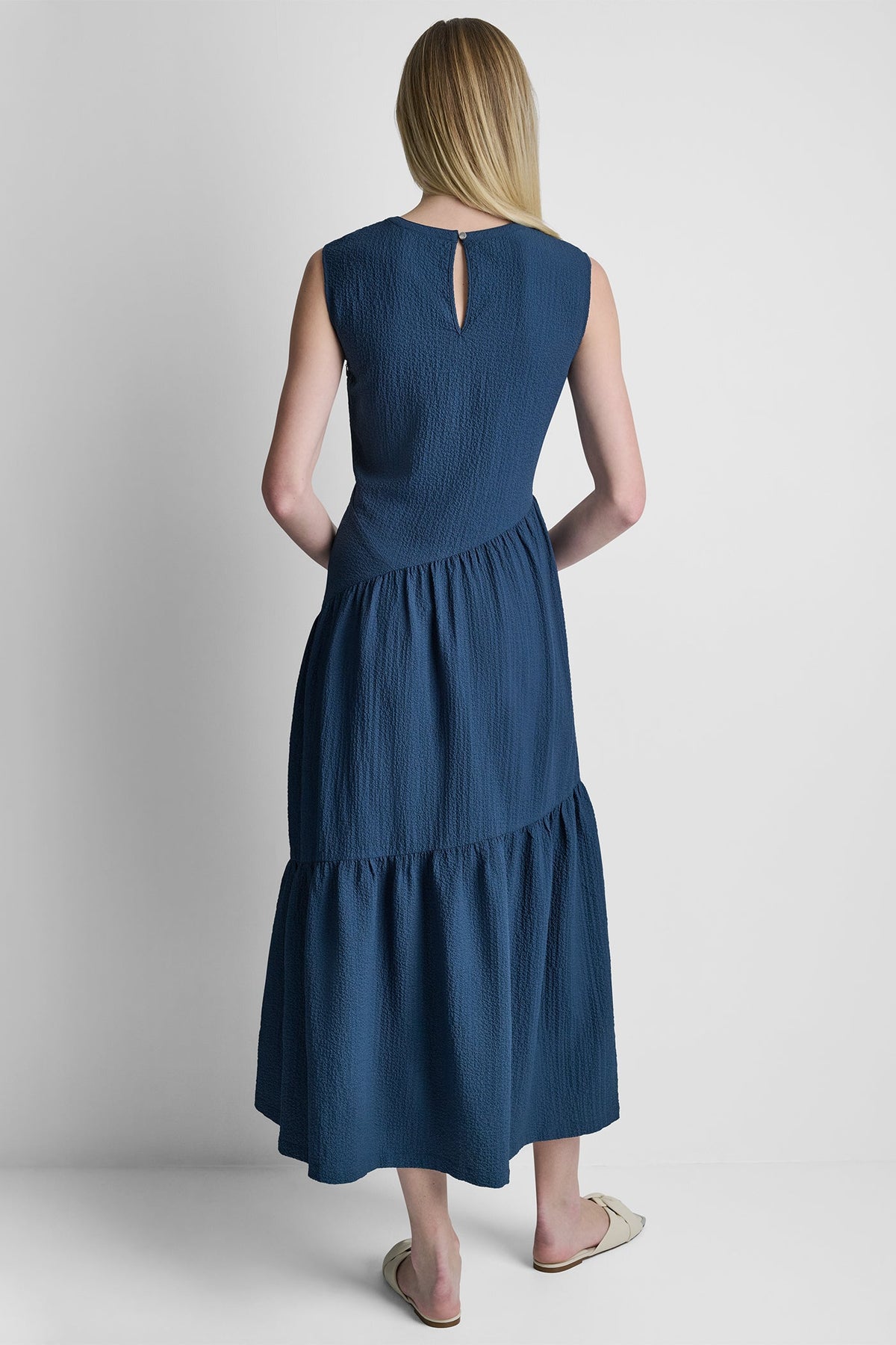 SLEEVELESS MAXI A-LINE DRESS Indigo | DKNY