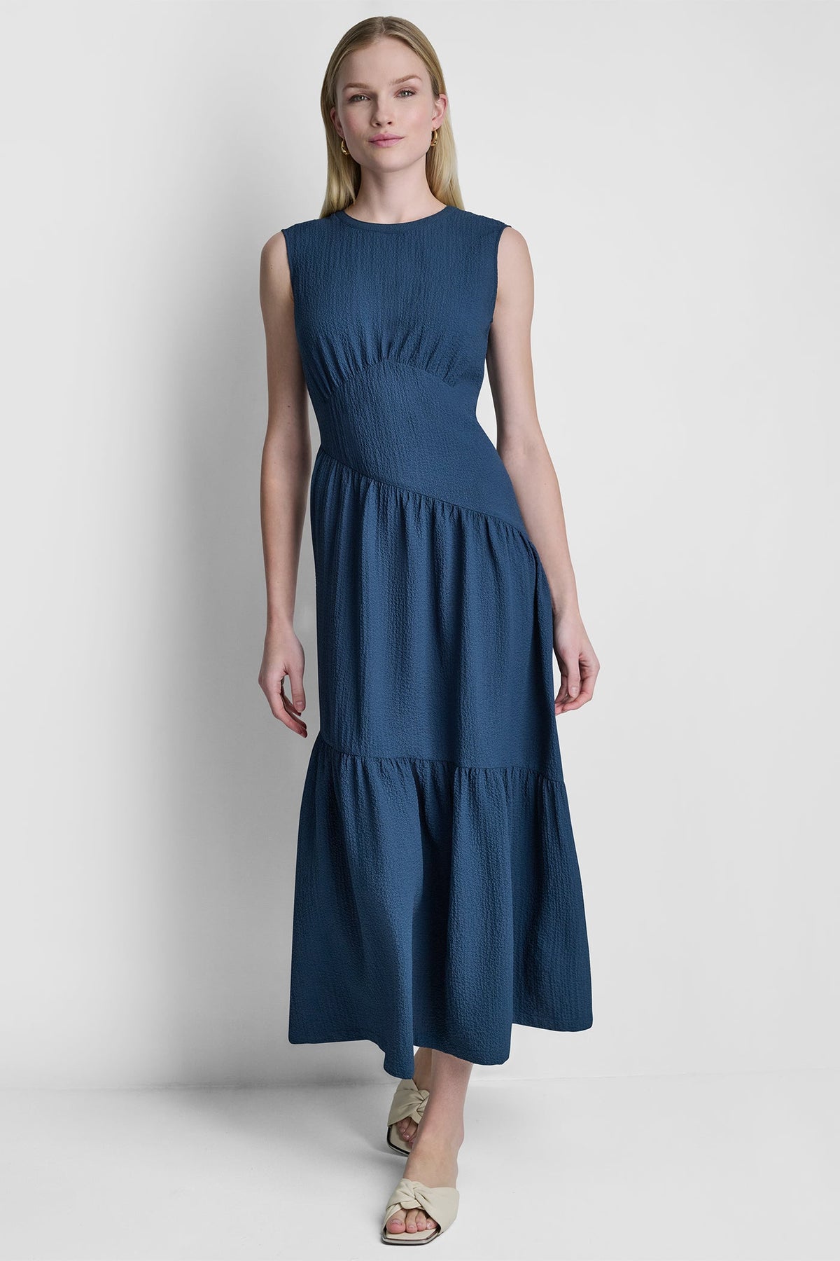 SLEEVELESS MAXI A-LINE DRESS Indigo | DKNY