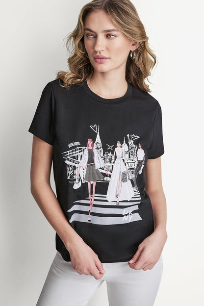 NEW YORK ICONS GRAPHIC TEE Black | DKNY
