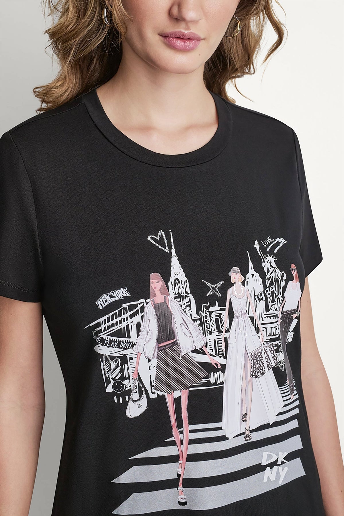 NEW YORK ICONS GRAPHIC TEE Black | DKNY