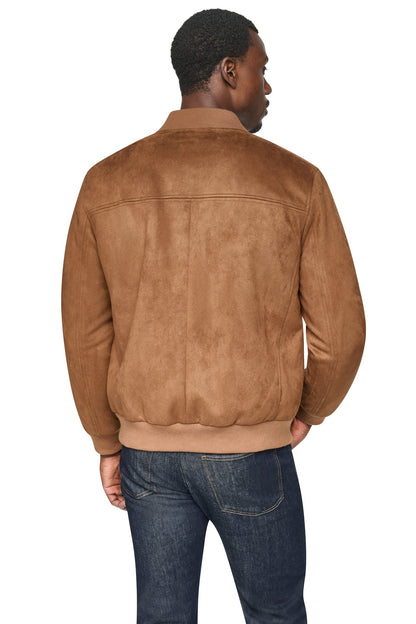 FAUX SUEDE BOMBER JACKET Dark Brown | DKNY