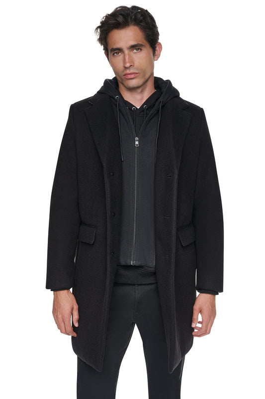 FAUX WOOL COAT Black | DKNY