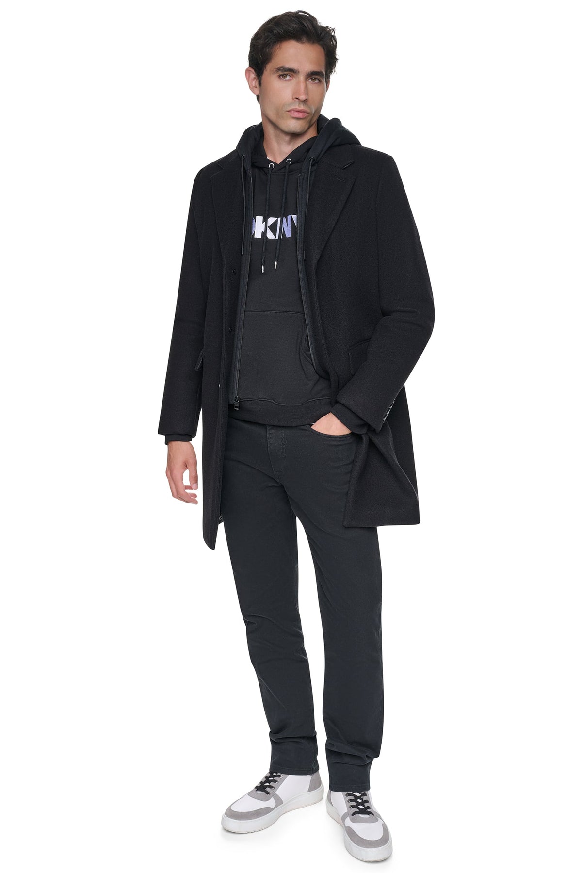 FAUX WOOL COAT Black | DKNY