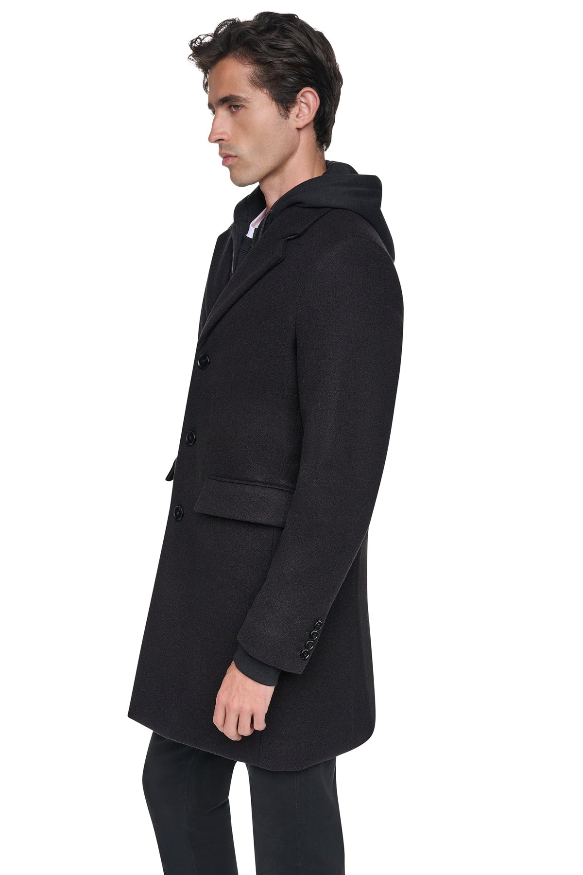 FAUX WOOL COAT Black | DKNY