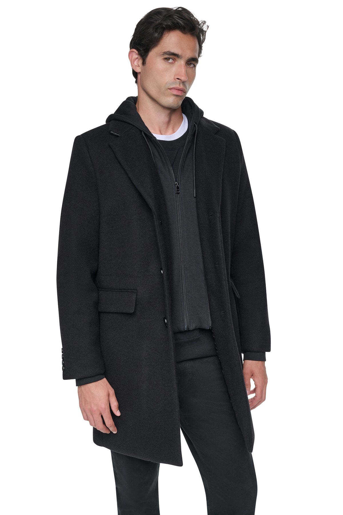 FAUX WOOL COAT Black | DKNY