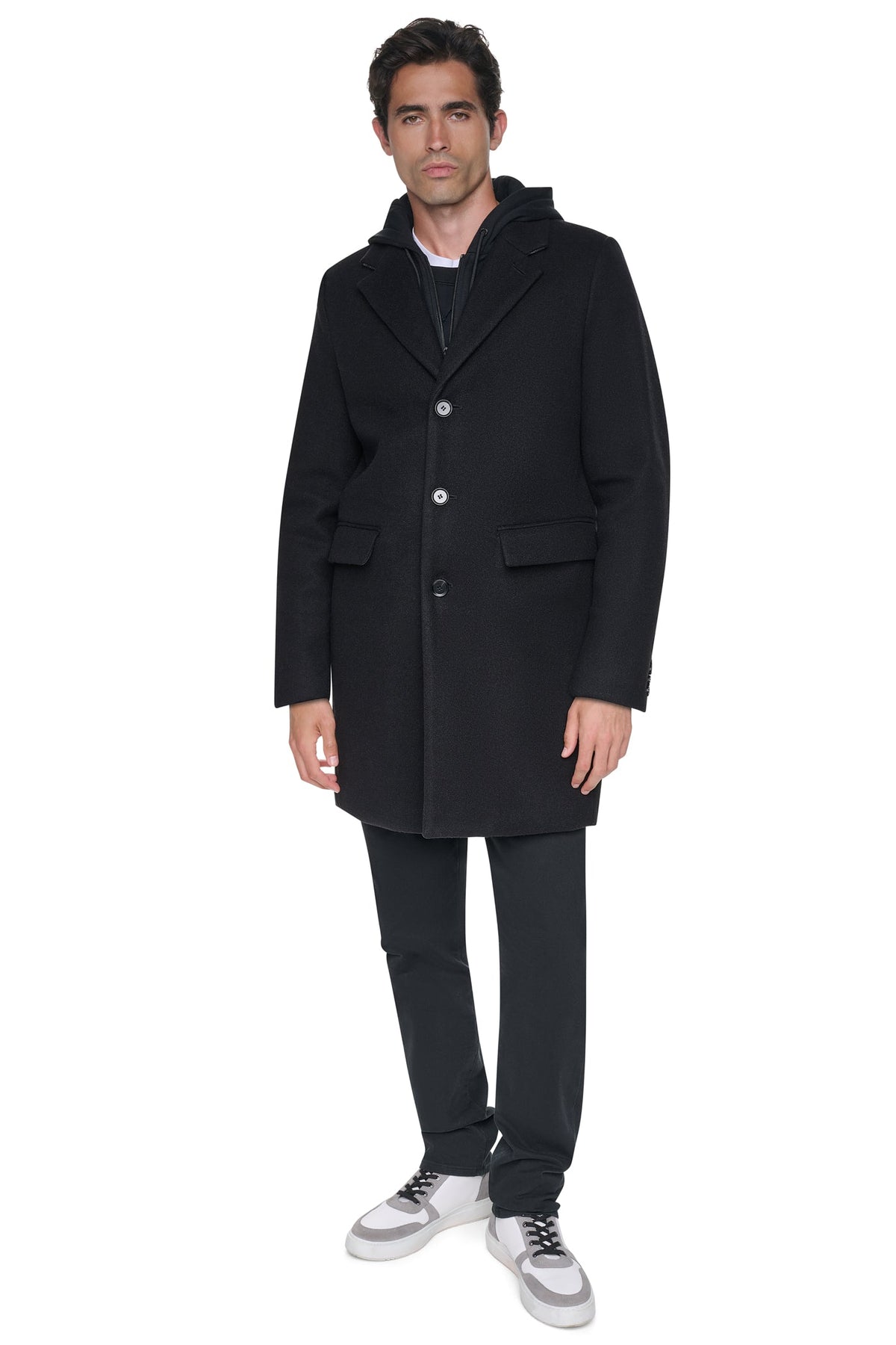 FAUX WOOL COAT Black | DKNY
