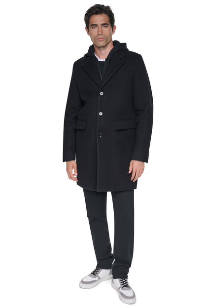 FAUX WOOL COAT Black | DKNY