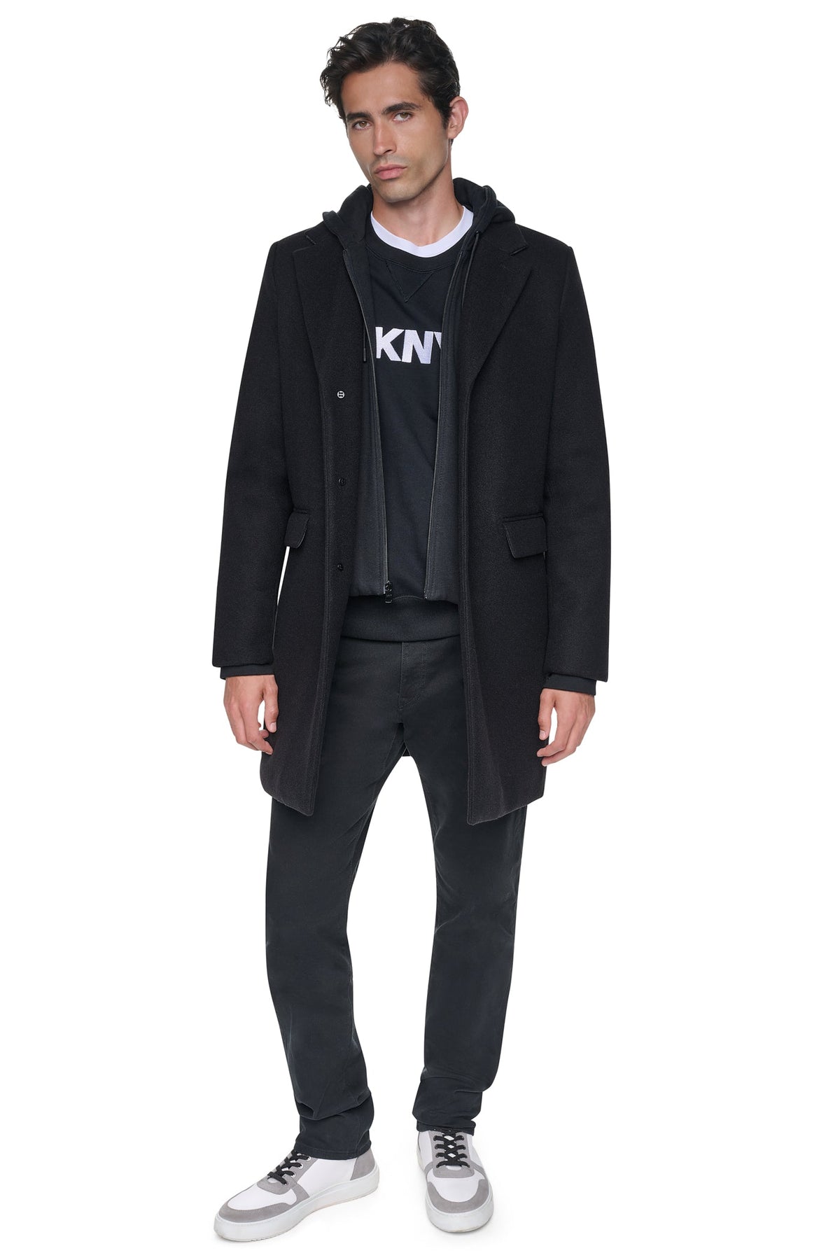 FAUX WOOL COAT Black | DKNY