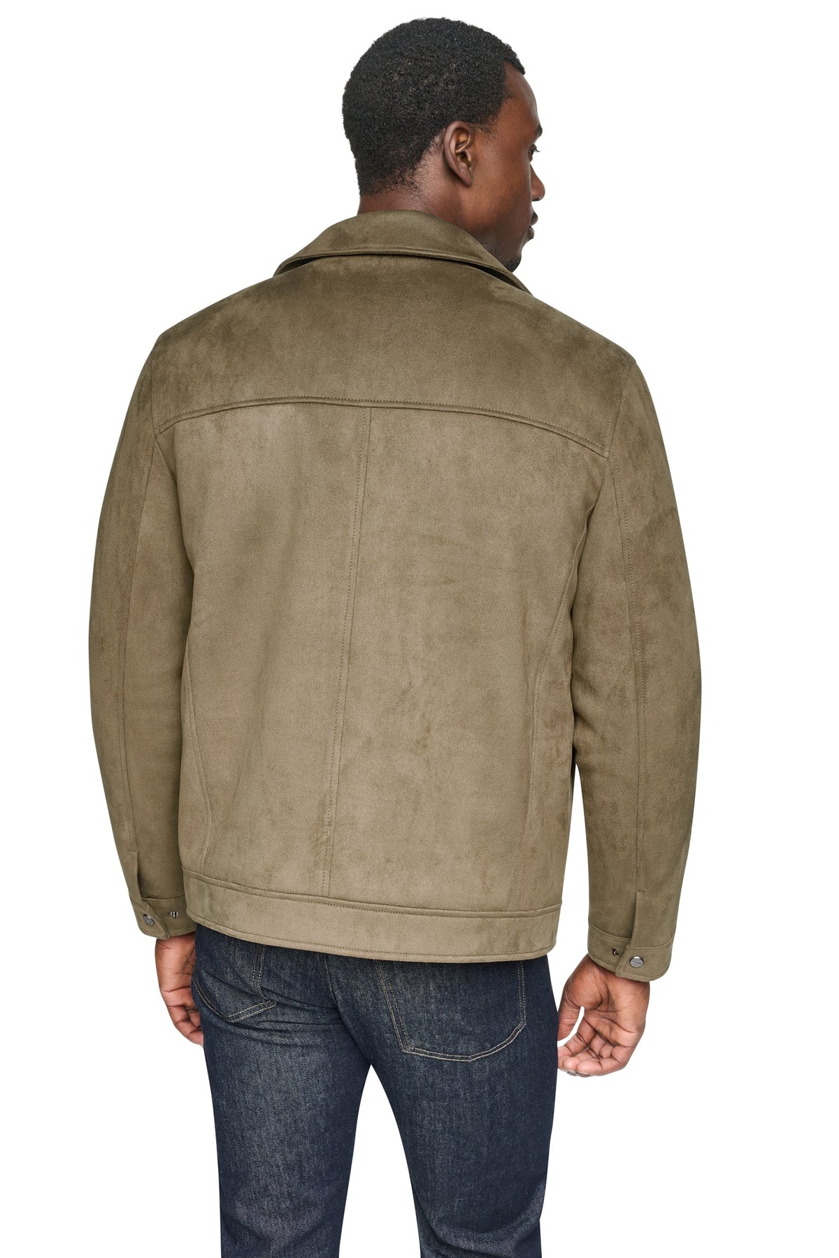 FAUX SUEDE TRUCKER JACKET Chocolate | DKNY