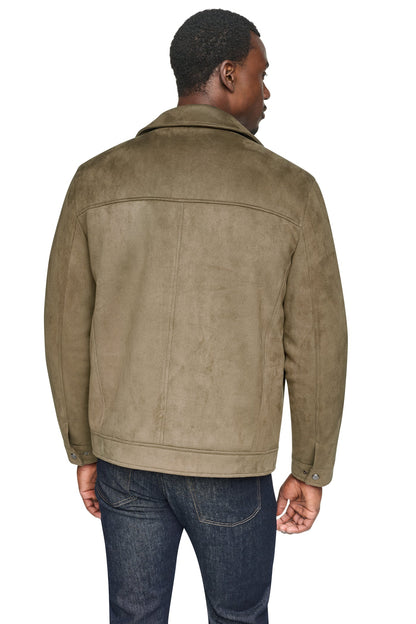 FAUX SUEDE TRUCKER JACKET Chocolate | DKNY