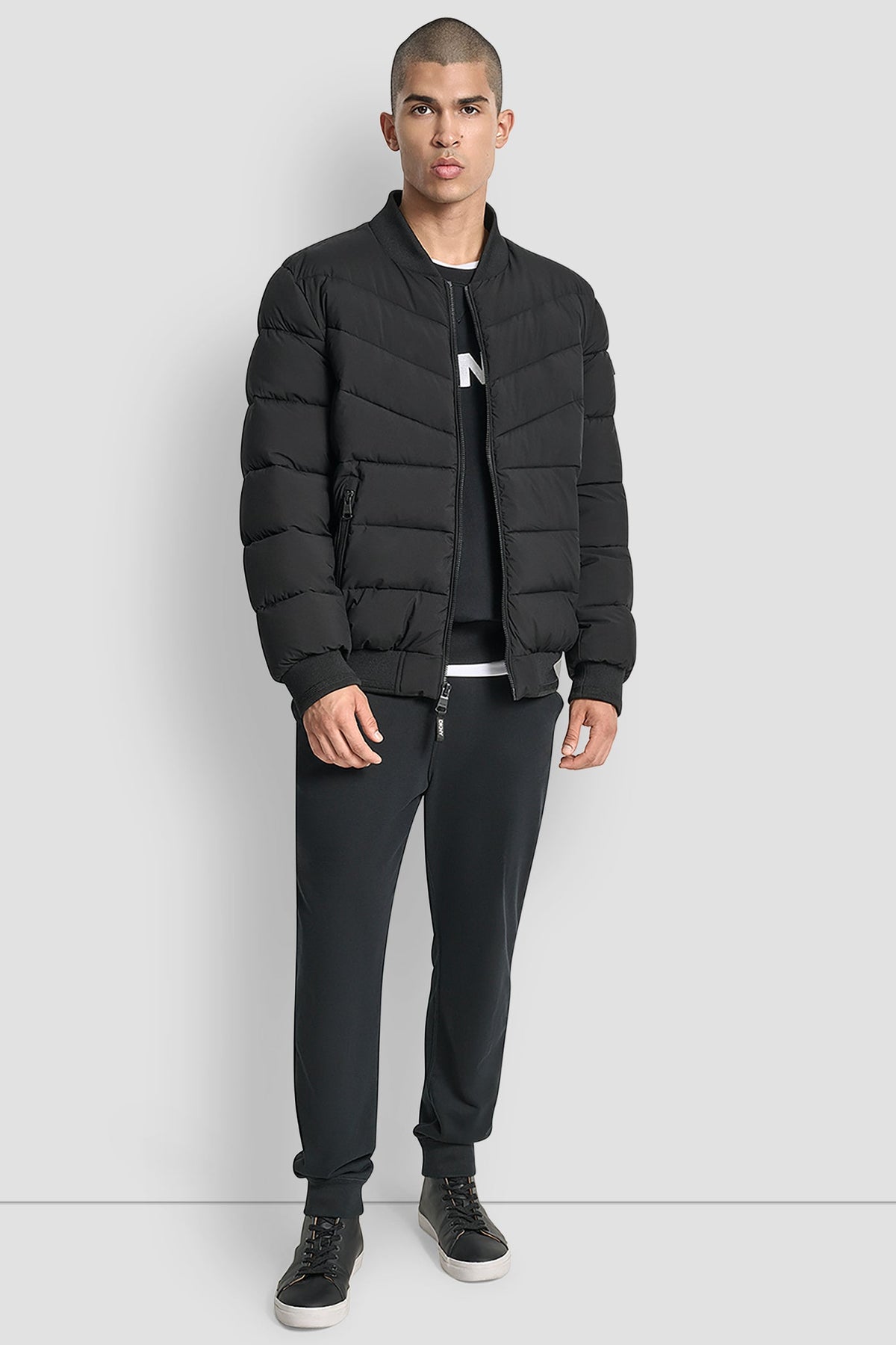 STRETCH BOMBER JACKET NAVY | DKNY