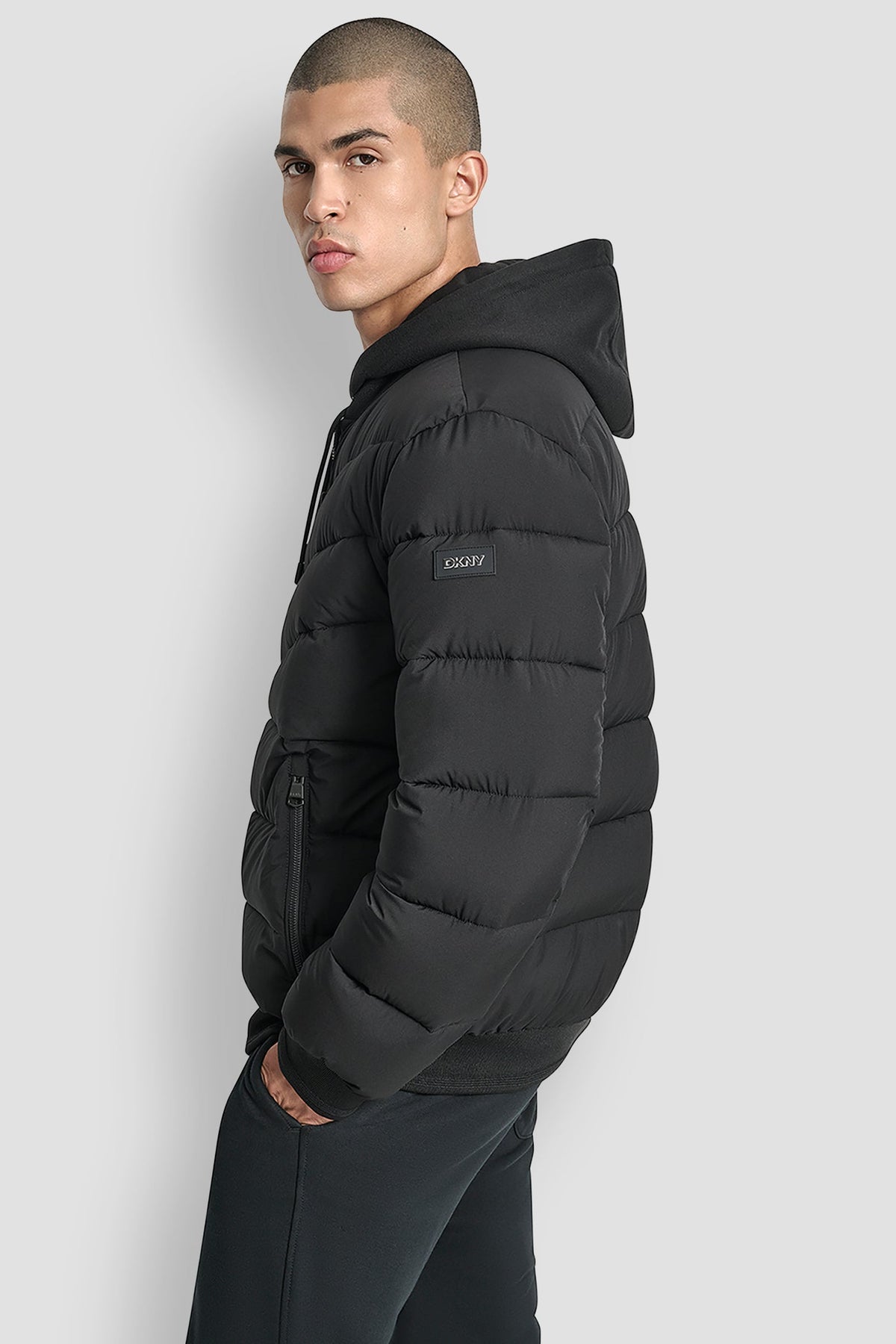 STRETCH BOMBER JACKET NAVY | DKNY