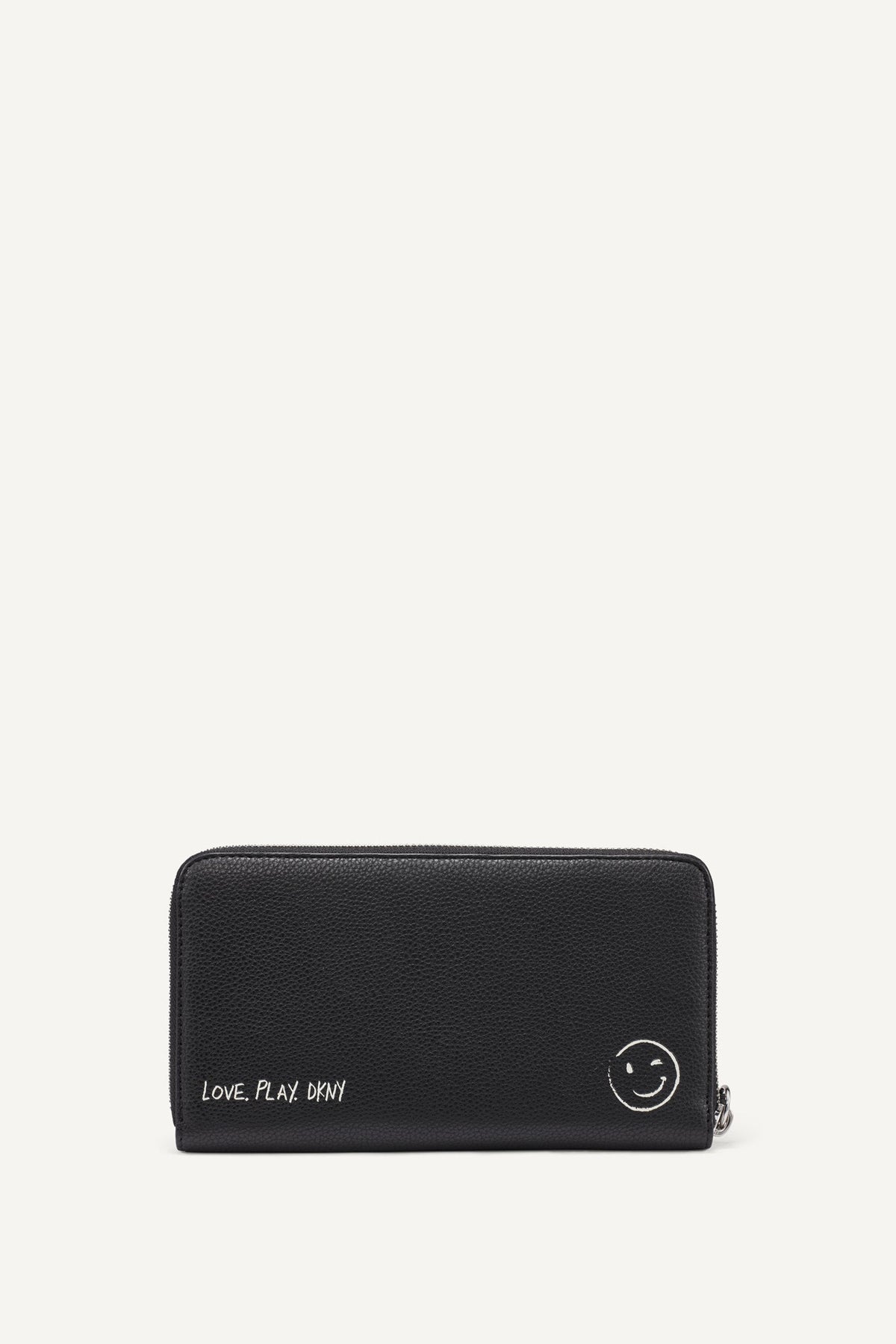 BRYAR LARGE ZIP AROUND WALLET WITH WRISTLET Black | DKNY
