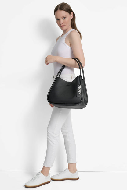 CAPRI LARGE HOBO BAG Black | DKNY