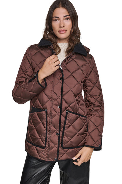 QUILTED BARN JACKET Espresso | DKNY