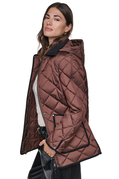 QUILTED BARN JACKET Espresso | DKNY