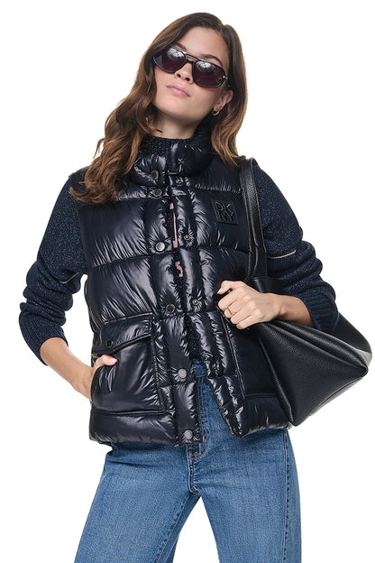 PUFFER VEST Metallic Black | DKNY