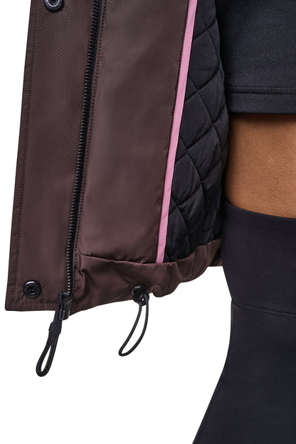 OVERSIZED LOGO HOODED JACKET Travertine/Festive Pink | DKNY