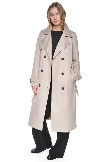 DOUBLE BREASTED QUILTED HOOD TRENCH Birch | DKNY